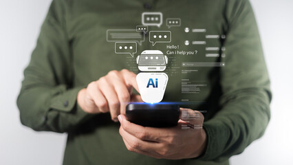 Online AI assistant delivers smart virtual conversation, machine intelligence chat, interactive smartphone support, and seamless digital service technology