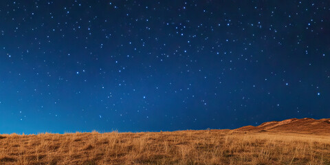 Night Sky over Grassy Hill