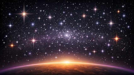 Obraz premium Distant galaxy with glowing planet horizon isolated on white background