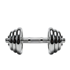 Naklejka premium Glossy Dumbbell Photo on Isolated Black Background