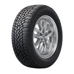 Obraz premium 3d all terrain tire with chrome rim isolated on transparent background