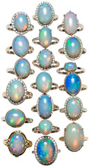 Collection of Elegant Gemstone Rings Illustration