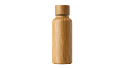 Wooden bottle pump cap mockup isolated on transparent background

