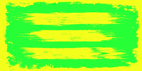Grunge Brush Stroke Texture in Neon Green and Yellow – Abstract Background Vector