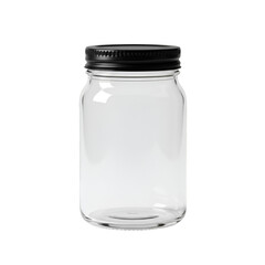 Glass Jar with Black Lid Illustration