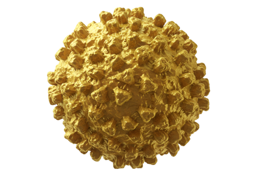 3D Gold Abstract Virus Illustration