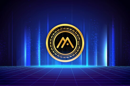  moca network-moca currency images on digital background. 3d illustrations.