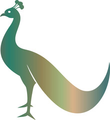 Fototapeta premium Elegant peacock silhouette isolated on transparent background