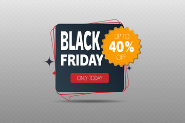 Black Friday sticker and decal, sale and discounts.
