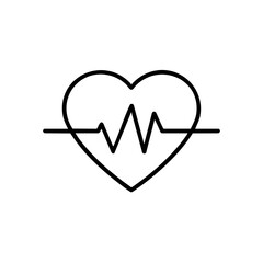 Heartbeat icon for health apps, fitness trackers and medical interfaces