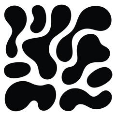 Abstract black organic shapes on a white background vector