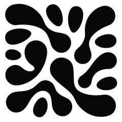 Abstract Black Organic Shapes on White Background vector
