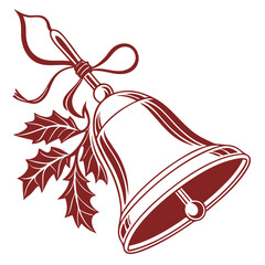 Christmas Ice Etch Silhouette – Frosted Glass Window Clipart, Winter Holiday Season Decorative Vector