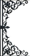 Detailed Wrought Iron Corner Element Illustration PNG