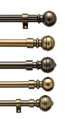 Photo of Metallic Decorative Curtain Rods, Background Isolated