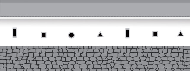 日本の城　土塀と狭間