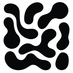 Black organic shapes on a white background abstract pattern blob 1