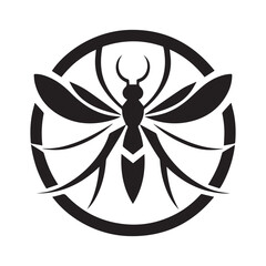 minimalist mosquito logo with white background