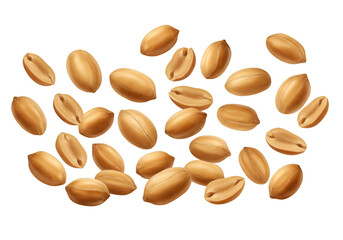 Obraz premium Illustration of Delicious Roasted Peanuts Against Black Background