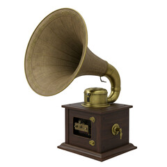Vintage Gramophone Illustration on Black Background