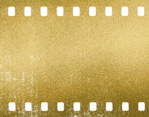 Large gold film negative texture with a transparent background
