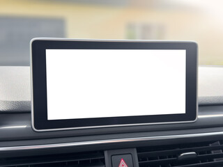 Car multimedia monitors screen with empty space for message.