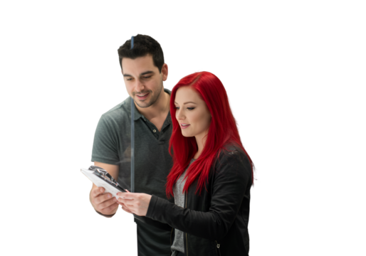 Photo of a Couple reviewing documents