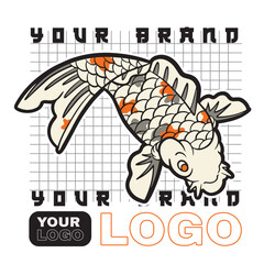 Free Vector | Flat design koi fish logo design	