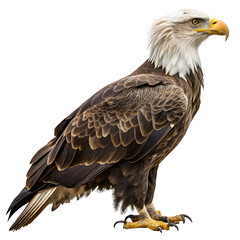 Obraz premium Majestic bald eagle profile view isolated on a transparent background bird of prey