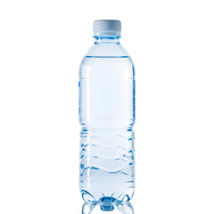 Naklejka premium Plastic Water Bottle Isolated Photo on a Black Background