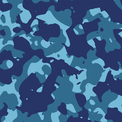 blue camouflage texture pattern background flat illustration