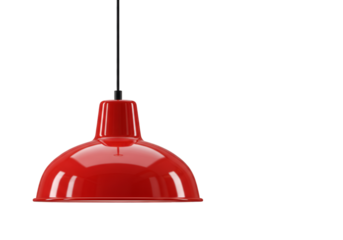 Isolated 3D Red Pendant Lamp on Black Background