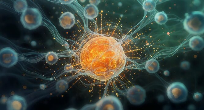 Abstract Illustration of Cellular Structure and Biology