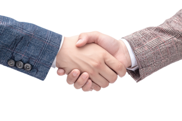 Close-up of two hands shaking, business attire