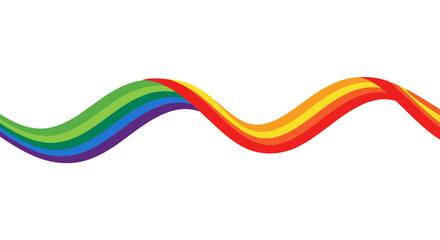 Colorful rainbow wave on white background representing diversity and j