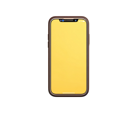 Smartphone with a pale yellow screen