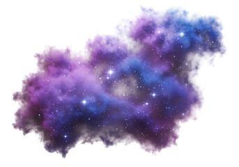 Isolated Abstract Galaxy Cloud Illustration on Transparent Background
