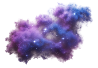Isolated Abstract Galaxy Cloud Illustration on Transparent Background