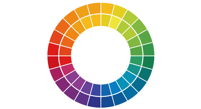 Color wheel chart in vibrant circular spectrum design