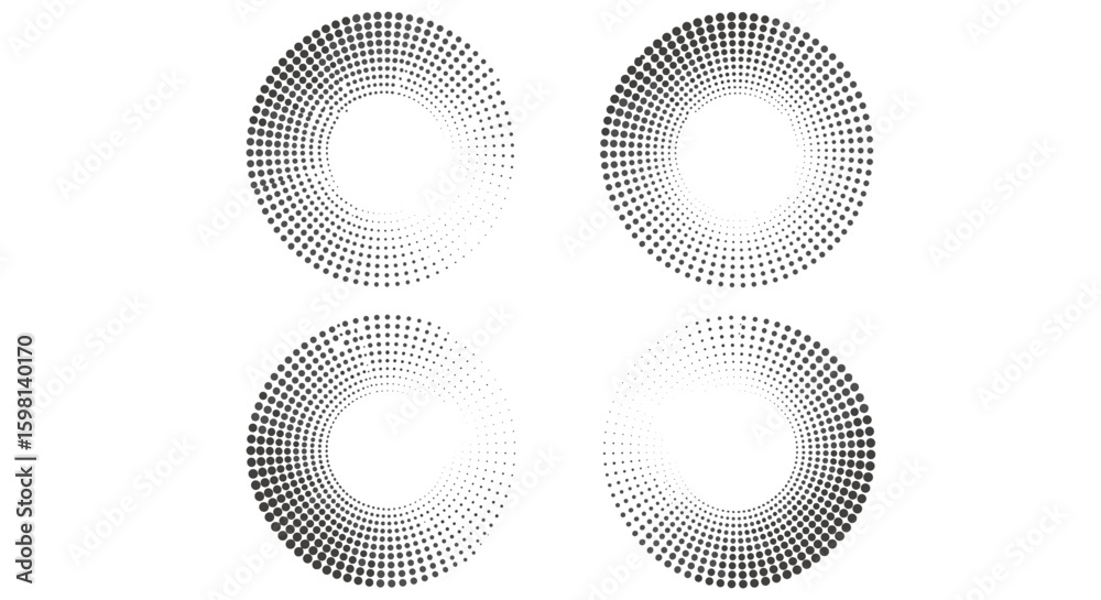 Poster abstract circular dot patterns with concentric halftone design
