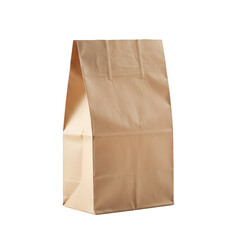 Isolated Brown Paper Bag Mockup on Black Background