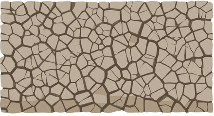 Cracked earth texture pattern with stony geometric design in warm tone