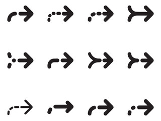 Vol.3: Broken Tip Arrow Icon Set | Dashed & Dotted Vector EPS10