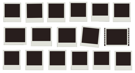 Blank retro instant photo frames collection in vintage style