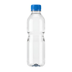Naklejka premium Isolated 3D Transparent Water Bottle With Blue Cap