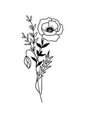 Poppy August Birth Month Flower Bouquet