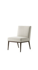 Isolated 3D Modern Off-White Upholstered Chair with Transparent Background