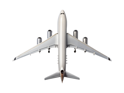 view of plane top png image on transparent background