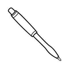 Handdrawn line drawing a ballpoint pen on a writing stationery
