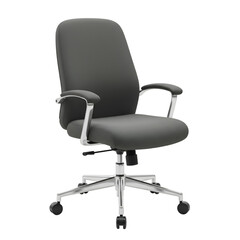 Isolated Modern Gray Office Chair on Wheels